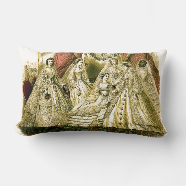 Antique Bride Vintage Wedding Lumbar Pillow (Front)