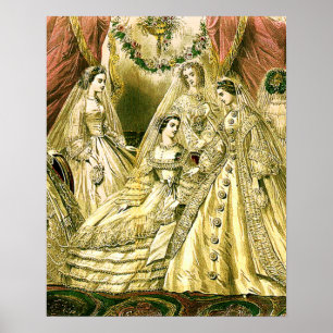 Antique Bride Vintage Wedding Poster