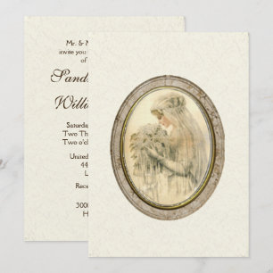 Antique Bride Wedding Ivory Invitation
