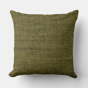 Antique bronze burlap linen background throw pillow