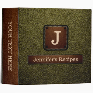 Antique bronze Elegant Recipe Leather Look Binder