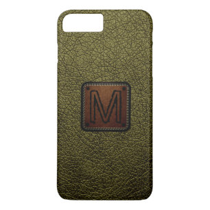 Antique bronze Leather Look Monogram iPhone 8 Plus/7 Plus Case