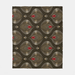 Antique Bronze: Seamless Ornamental Elegance Fleece Blanket