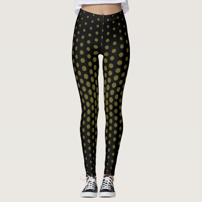 Antique Bronze Techno Dot Pattern Leggings (Front)