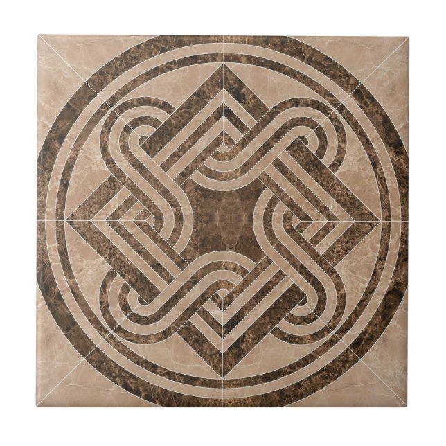 Antique brown design tile (Front)