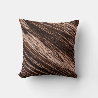 Antique brown obsolete wooden background. age-old, throw pillow