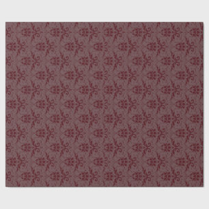 Antique Burgundy Damask Wrapping Paper