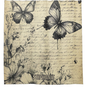 Antique Butterfly Entomology Botanical Sketch