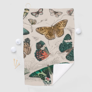 Antique Butterfly Illustration: 1820 Goldsmith Golf Towel