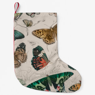 Antique Butterfly Illustration: 1820 Goldsmith Small Christmas Stocking