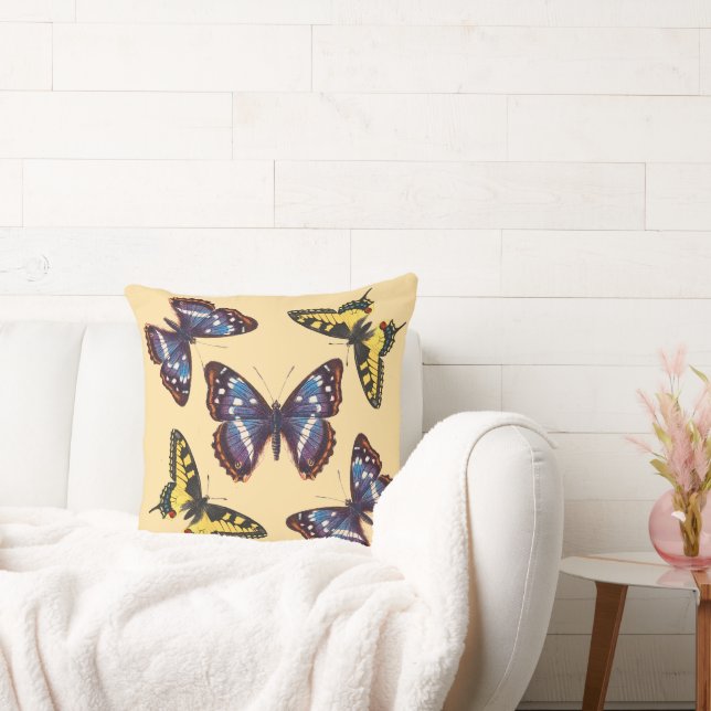 Antique Butterfly  Throw Pillow (Couch)