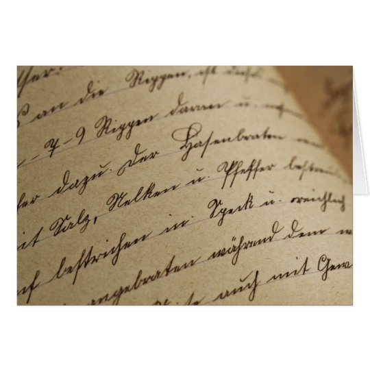 Antique Calligraphy Letter Card