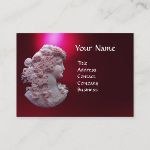 ANTIQUE CAMEO, LADY WITH GRAPES AND GRAPEVINES BUSINESS CARD