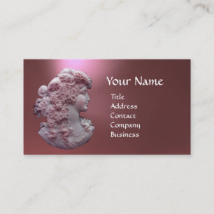 ANTIQUE CAMEO, LADY WITH GRAPES AND GRAPEVINES BUSINESS CARD