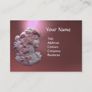 ANTIQUE CAMEO, LADY WITH GRAPES AND GRAPEVINES BUSINESS CARD