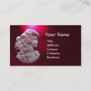 ANTIQUE CAMEO, LADY WITH GRAPES AND GRAPEVINES BUSINESS CARD