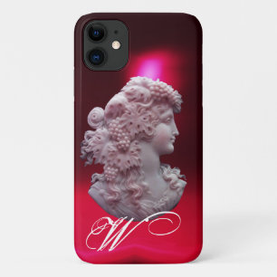 ANTIQUE CAMEO, LADY WITH GRAPES AND GRAPEVINES iPhone 11 CASE