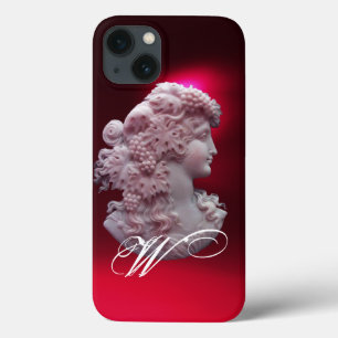 ANTIQUE CAMEO, LADY WITH GRAPES AND GRAPEVINES iPhone 13 CASE