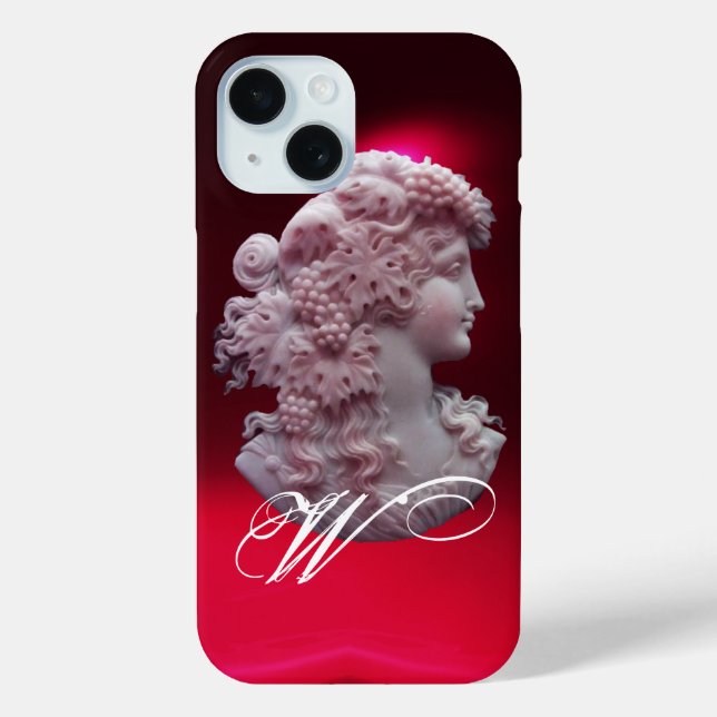 ANTIQUE CAMEO, LADY WITH GRAPES AND GRAPEVINES Case-Mate iPhone CASE (Back)