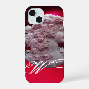 ANTIQUE CAMEO, LADY WITH GRAPES AND GRAPEVINES iPhone 15 CASE