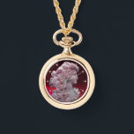 ANTIQUE CAMEO, LADY WITH GRAPES AND GRAPEVINES WATCH<br><div class="desc">Ancient cammeo jewel with a beautiful woman profile with long hair ornamented with grapes and grapevines for vineyard harvest. 3D pink gem stones</div>