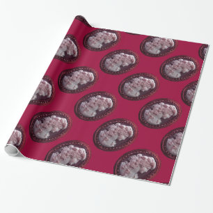 ANTIQUE CAMEO, LADY WITH GRAPES AND GRAPEVINES WRAPPING PAPER
