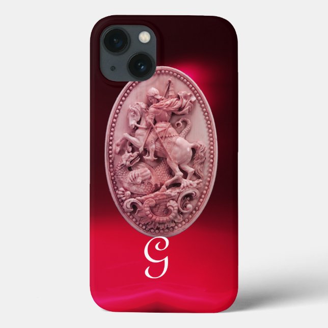 ANTIQUE CAMEO / SAINT GEORGE AND DRAGON MONOGRAM Case-Mate iPhone CASE (Back)
