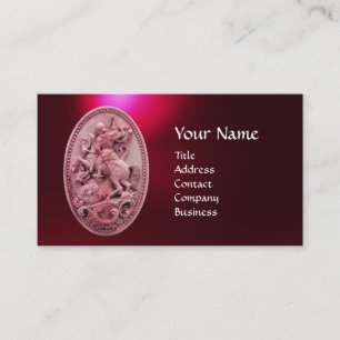 ANTIQUE CAMEO / SAINT GEORGE WITH DRAGON MONOGRAM BUSINESS CARD