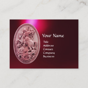 ANTIQUE CAMEO / SAINT GEORGE WITH DRAGON MONOGRAM BUSINESS CARD