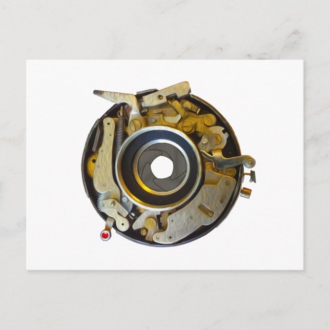 Antique Camera Lens Shutter Postcard (Front)