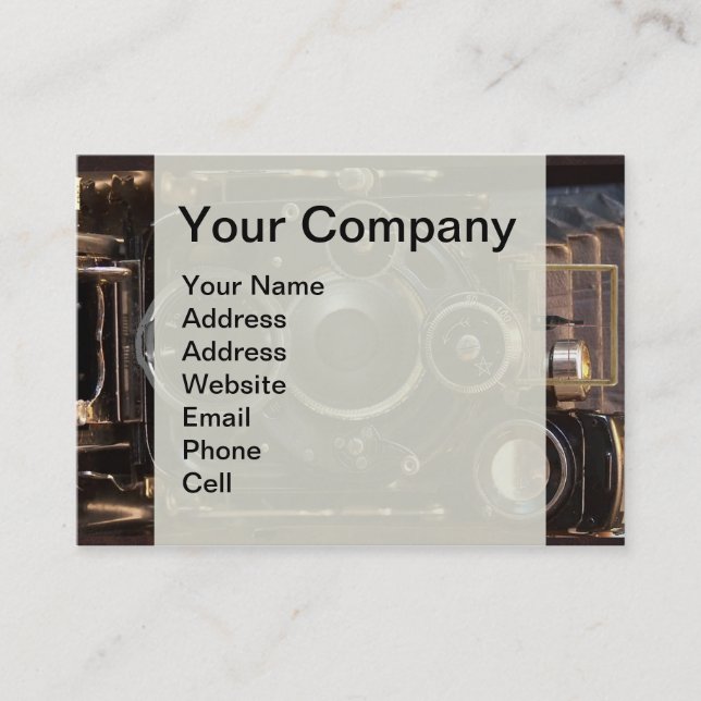 Antique Camera Photography Vintage Lens Film Business Card (Front)