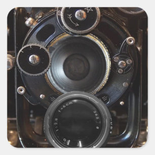 Antique Camera Photography Vintage Lens Film Square Sticker