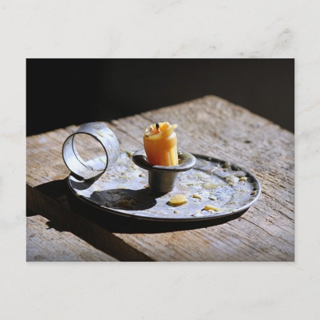 Antique Candlestick Holder Postcard (Front)