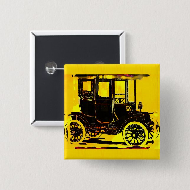 Antique Car 2 Inch Square Button (Front & Back)