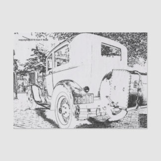 Antique car as a sketch tissue paper