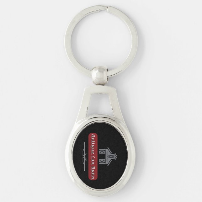 Antique Car Barn Keychain - Oval (Front)