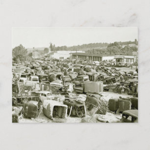 Antique Car Collector's Dream, 1940s Postcard