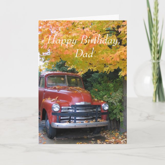 Antique Car, Happy Birthday, Dad Card (Front)