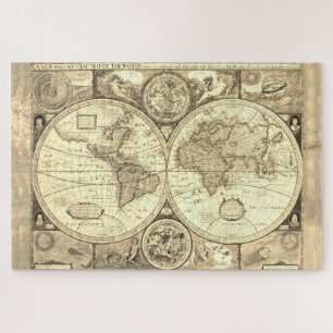 Antique carte du monde antique Jigsaw Puzzle