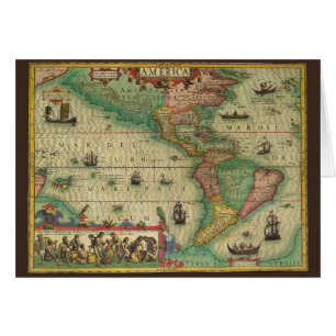 Antique carte du Vieux Monde des Amériques, 1606