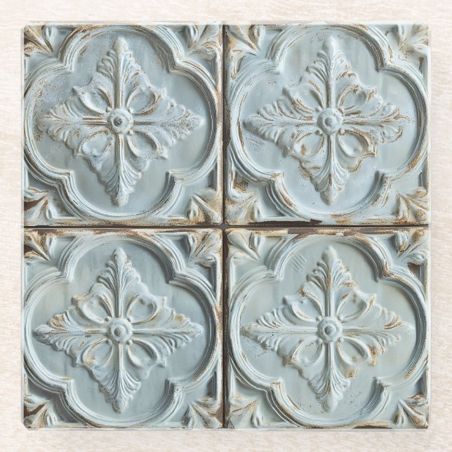 Antique Ceiling Tile Coaster (Front)