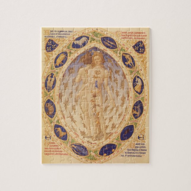 Antique Celestial Zodiac Chart, Vintage Astrology Jigsaw Puzzle (Vertical)