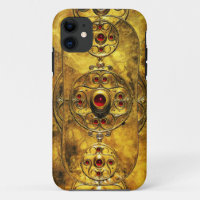 ANTIQUE CELTIC WARRIOR SHIELD WITH RUBY GEM STONES