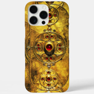 ANTIQUE CELTIC WARRIOR SHIELD WITH RUBY GEM STONES iPhone 16 PRO MAX CASE