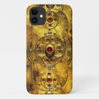 ANTIQUE CELTIC WARRIOR SHIELD WITH RUBY GEM STONES