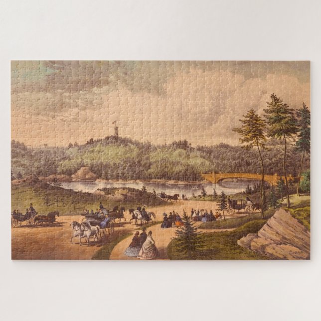 Antique Central Park #1 Jigsaw Puzzle (Horizontal)