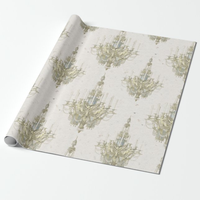 Antique Chandelier Decoupage/Gift Wrap Paper (Unrolled)