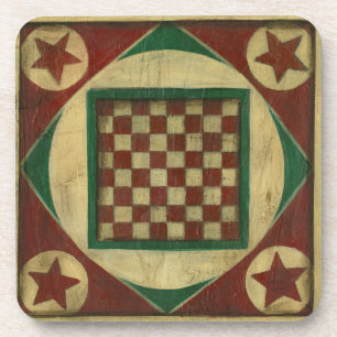 Antique Chequerboard by Ethan Harper Coaster