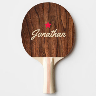 Antique Cherry Wood Vintage Star Signature Ping Pong Paddle