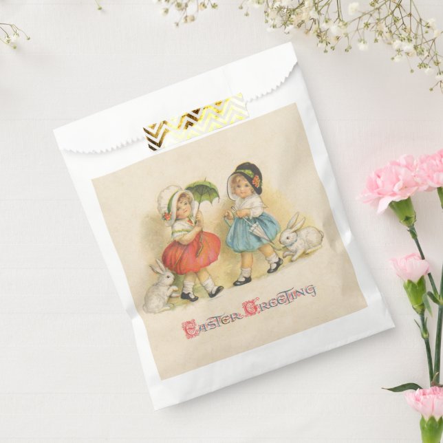 Antique Children Rabbit Easter Art Favour Bag (Sealed)